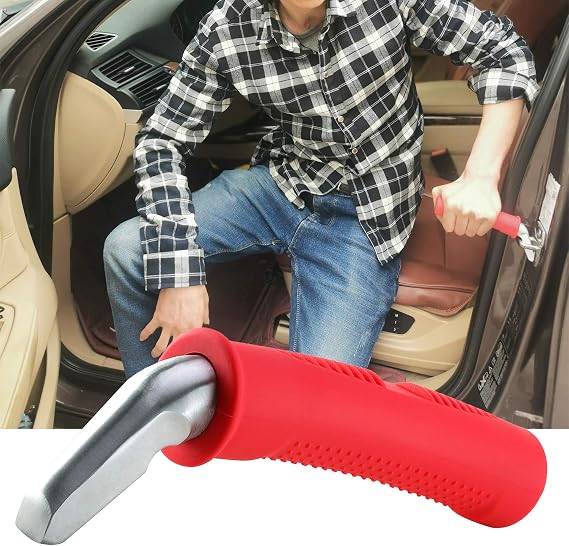 Valorcielo Car Door Handle for Elderly, Car Assist Handle Auto Cane | 300 lb Support | Fits Vehicles with U-Shaped Door Striker | Portable Auto Cane for Seniors | Non-Slip Grip,Red 1 Pack