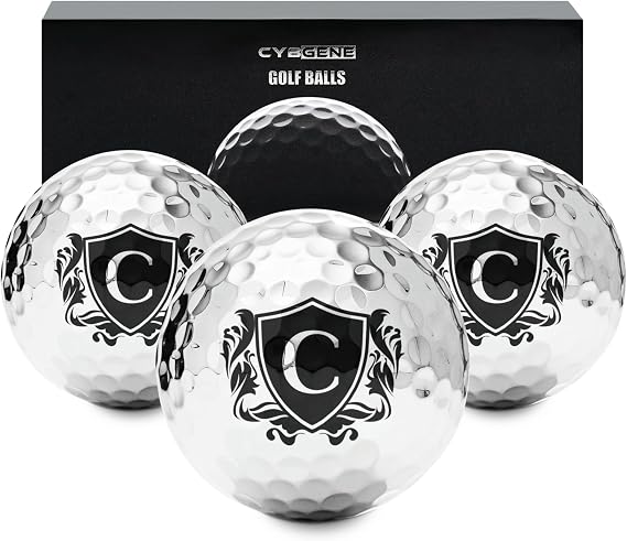 Personalized Golf Balls for Men, Unique Golf Gifts, Cool Accessories for Golfers, Golf Lovers, for Birthday and Christmas, Silver