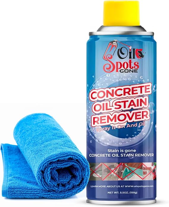 Oil Spots Gone Heavy Duty Concrete Oil Stain Remover Spray - Industrial Strength Degreaser for Driveways, Garage Floors, Concrete, Stone and Pavers - Fast Cleaner for Motor Oil and Grease