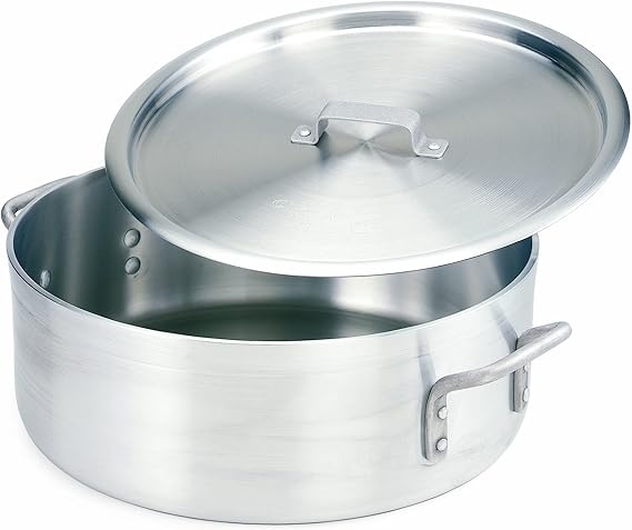 Crestware Extra Heavy Weight Aluminum Braziers with Pan Covers, 35 Quart