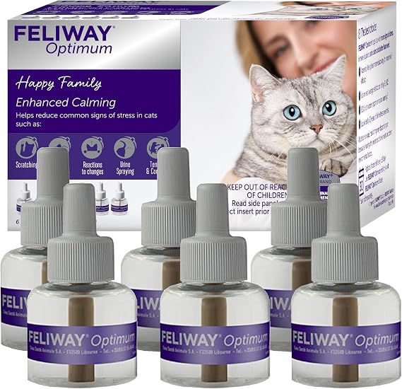 FELIWAY Optimum Cat Calming Pheromone Diffuser Refill - 6 Pack