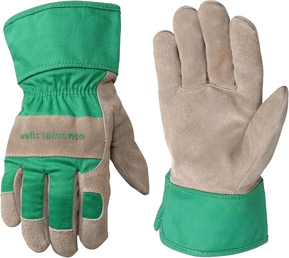 Wells Lamont Kids Split Cowhide Leather Work Gloves, Safety Cuff, Ages 5-8