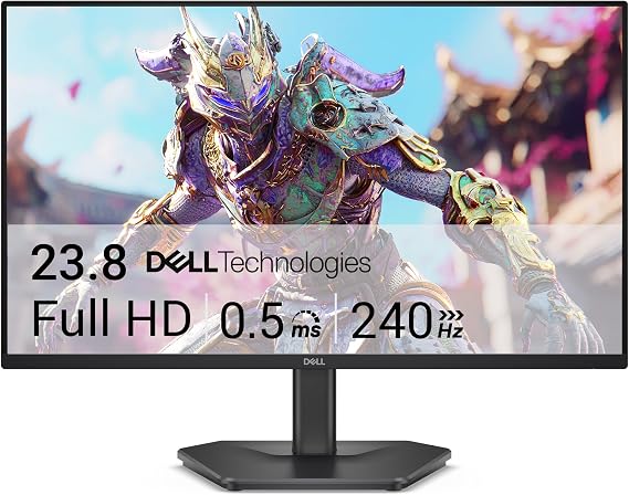 Dell 24 240Hz Gaming Monitor - SE2426HG - 23.8-inch FHD (1920x1080) 240Hz Display, in-Plane Switching (IPS) Technology, AMD FreeSyncTM Premium, TUV 3-Star, 2X HDMI, DisplayPort 1.4, Tilt