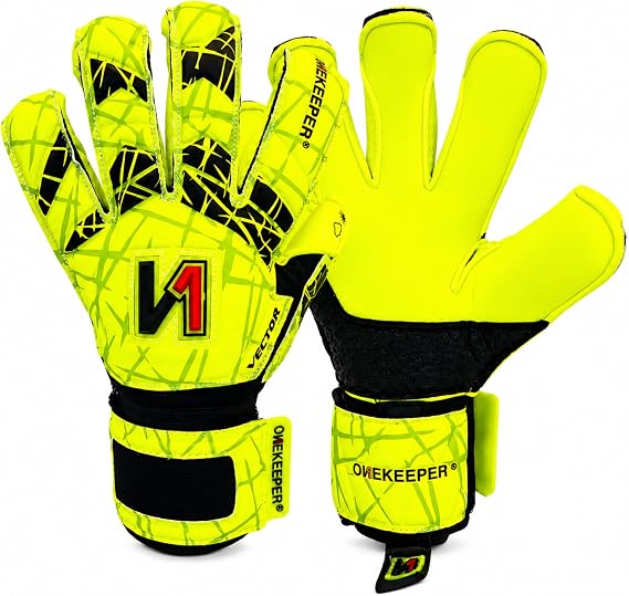 ONEKEEPER Vector Evolution - No Finger Protection - Youth Goalkeeper Gloves - 3.5mm Semi-Pro German Latex, Sizes 3-7