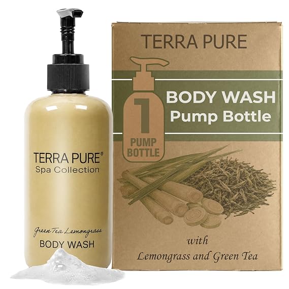 Terra Pure 10.14 oz Hotel Body Wash Pump Bottle, Bulk Hotel Toiletries | Paraben Free, Guest Bathroom Amenities, Spa Collection, hospitality supplies, hotel room essentials, resorts, motels