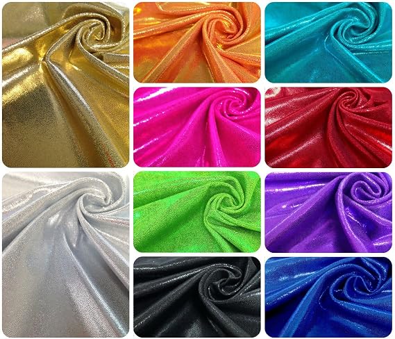 Shiny Finger Foil 4-Way Stretch Heavy Nylon Spandex Fabric (Red)