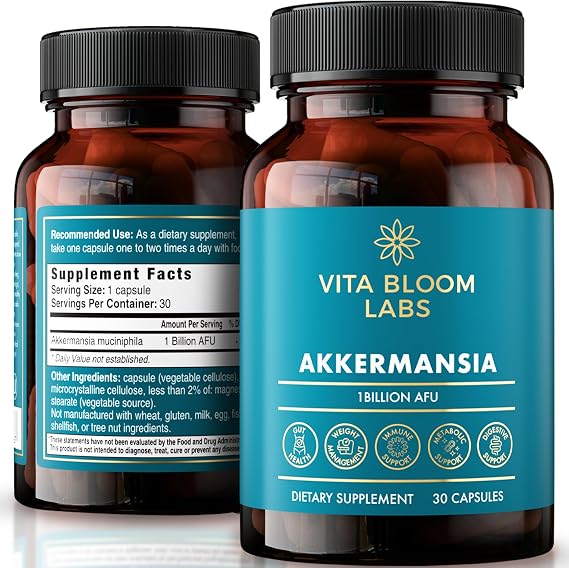 Akkermansia Probiotic Supplement - Promotes Digestive Comfort, Gut Lining & Microbiome Support - GLP-1 & Metabolic Wellness - Active Strain, 1 Billion AFUs - 30 Capsules