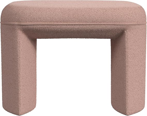 HomePop 24" Quinn Modern Ottoman - Pink Boucle