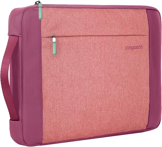 STM Kin Laptop Sleeve Slim & Lightweight, Fleece-Lined Interior, 4mm EVA Shock Absorption, Zippered Storage Pocket, Retractable Handle, Stylish & Protective Design for 14 Laptops - Rose Petal