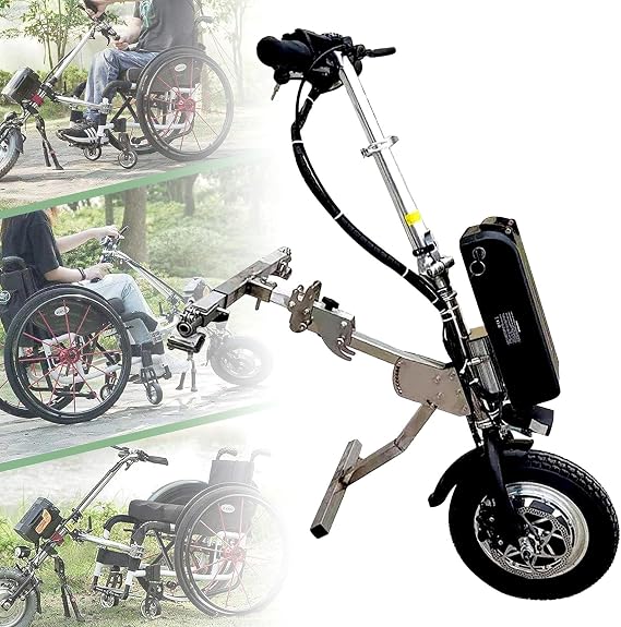500W Electric Handcycle Wheelchair Attachment, Wheelchair Power Attachment Lightweight, Electric Handbike Hand Cycle, Wheel Chair Tractor Pull Device Portable, 12inch Wheels B