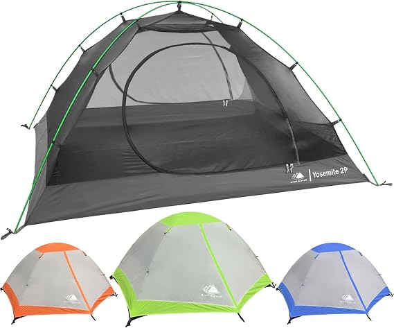 Hyke & Byke Yosemite Hiking & Backpacking Tent - 3 Season Ultralight, Waterproof Tent for Camping w/Rain Fly and Footprint - 2 Person - Lime Green