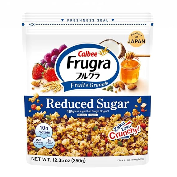 Calbee Frugra, Fruit and Granola, Reduced Sugar, 12.35 Ounces