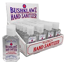 BushKlawz 2oz Hand Sanitizer Gel Travel Size 70% Alcohol No Rinse Instant Clean with no Water 24 Bottles Retail Bulk Multi-Pack Refillable Bottles