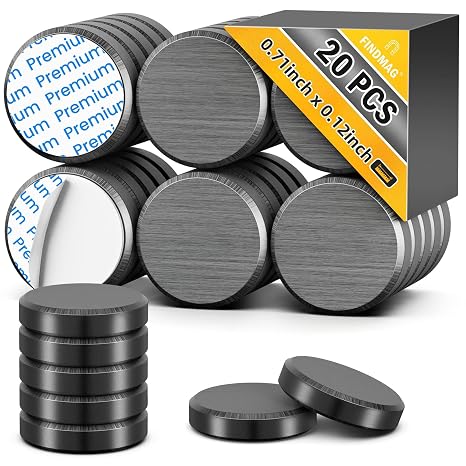 FINDMAG Magnets for Crafts, Magnets with Adhesive Backing, 20 Pack