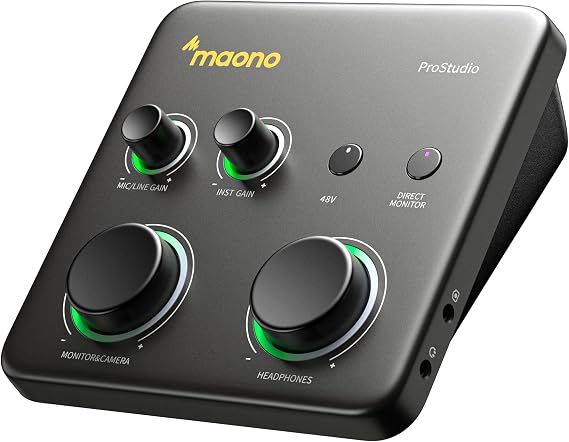 MAONO P1 USB Audio Interface with 70dB Gain for PC, Phone, iPad & Guitar | Auto Gain, Loopback, ASIO, Independent Mute Control, Routing Software for Solo Podcasting, Streaming & Mobile Music Recording