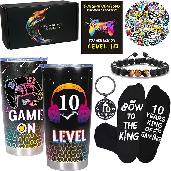 Carselage 10 Year Old Boy Gifts, 10th Birthday Gifts Decorations for Son, Gamer Gifts for Teenage Boy, Christmas Gift for Kids, Nephew, Grandson, Brother