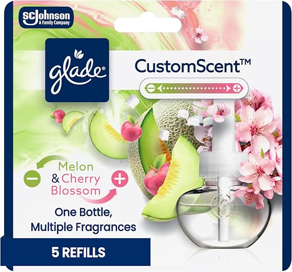Glade PlugIns Air Freshener Refills, Melon & Cherry Blossom, 5 Count