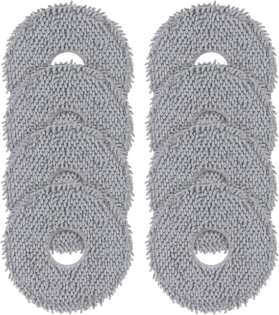 8 Pack Mop Cloths for Roborock Qrevo QV 35A/35S/S5V/Q Revo S/Pro | Master/Plus/Curv/S5X/Edge/S5A/QX Revo/Saros 10R/20 Series Vacuum Cleaner, Microfiber Washable Mop Pad Replacement Accessories