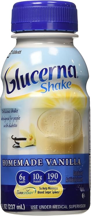 Glucerna Diabetic Nutritional Beverage Vanilla Shakes (24 X 8 Fl Ounce) Total Net Wt (192 Fl Ounce),