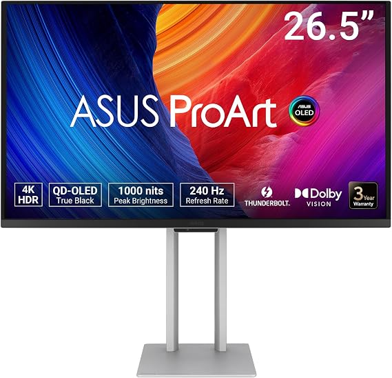 ASUS ProArt PA27UCDMR 27 Inch 4K 240Hz OLED Professional Monitor for Mac