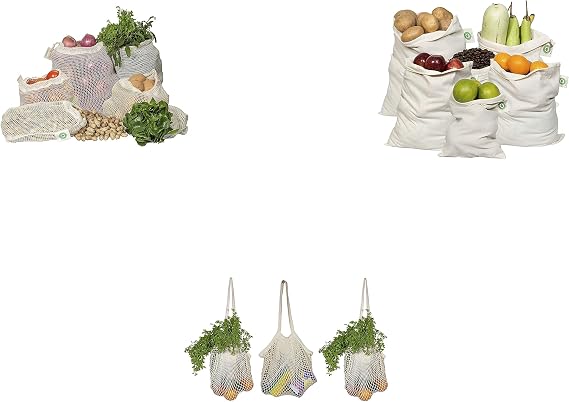 Organic Cotton Mart Reusable Produce Bags Vegetables Washable