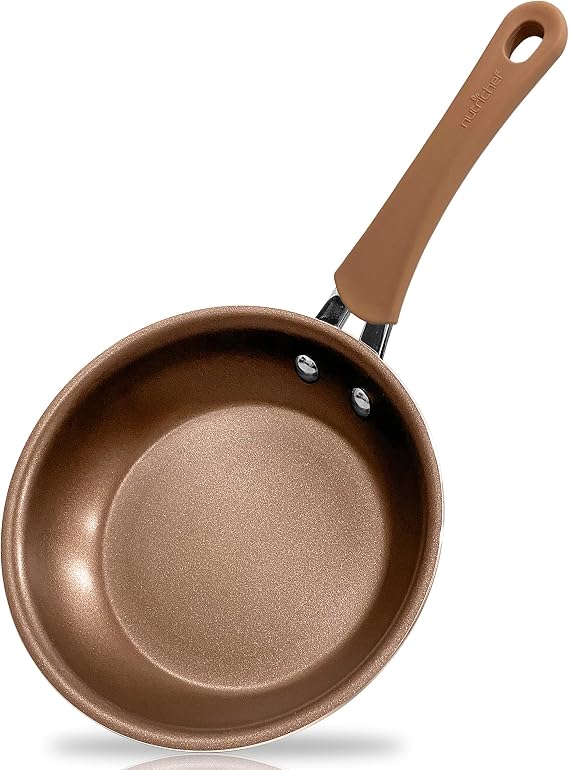 NutriChef 10'' Durable Medium Fry Pan-Non-Stick High-Qualified Cookware, Induction PTFE/PFOA/PFOS-Free Heat Resistant Lacquer Kitchen Ware, Compatible with Models: NCCW14S & NCCW20S, One Size, Brown