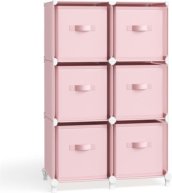 SONGMICS 6-Cube Storage Organizer with 6 Collapsible Bins, Customizable