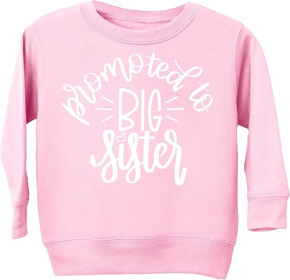 Olive Loves Apple Promoted to Big Sister Sweatshirt Sibling Reveal Announcement for Baby and Toddler Girls Sibling Outfits