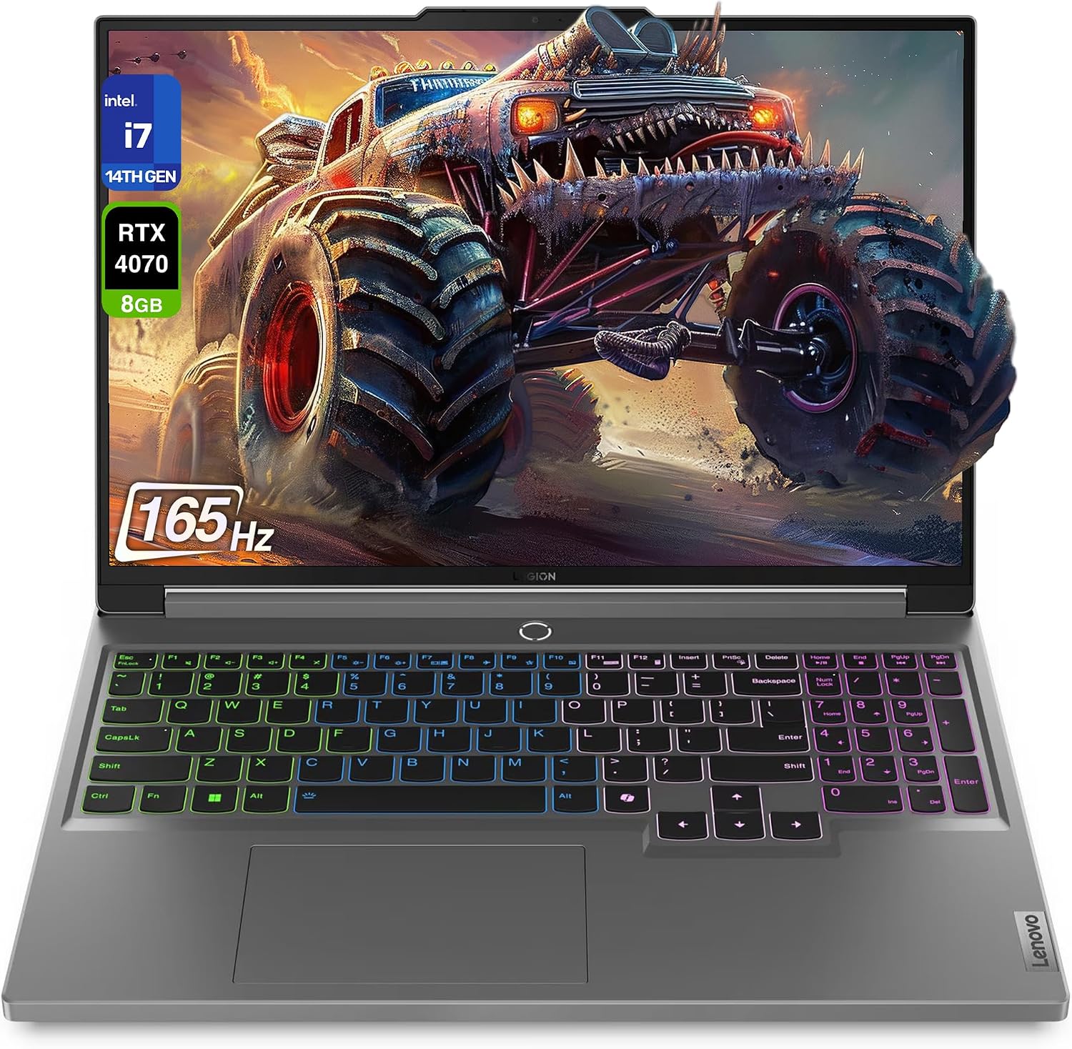Lenovo Legion 5i Gaming Laptop, Intel i7-14650HX, 32 GB DDR5 RAM, 2 TB PCIe SSD, 16 WQXGA 2560x1600 165Hz Display, Nvidia G-Force RTX 4070, 4-Zone RGB Backlit Keyboard, W11 Home, Luna Grey