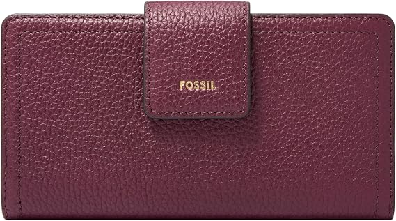 Fossil Women's Logan Leather Wallet RFID Blocking Tab Clutch