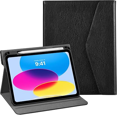 CoBak Premium Leather Case for iPad A16 11th Generation 11 Inch 2025, iPad 10th Generation 10.9 Inch 2022 - Elegant Magnetic Flip Cover with Auto WakeSleep, Pencil Holder, and Multi-Angle Stand
