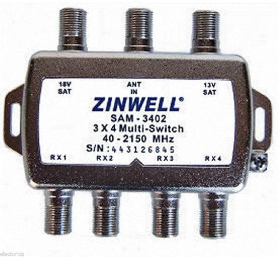 Zinwell 3x4 DirecTV Satellite Multiswitch / Multi-Switch / SAM-3402