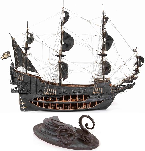 OcCre Flying Dutchman Ship Model Kit #14010 (Model with Custom Display Stand - No Paints)