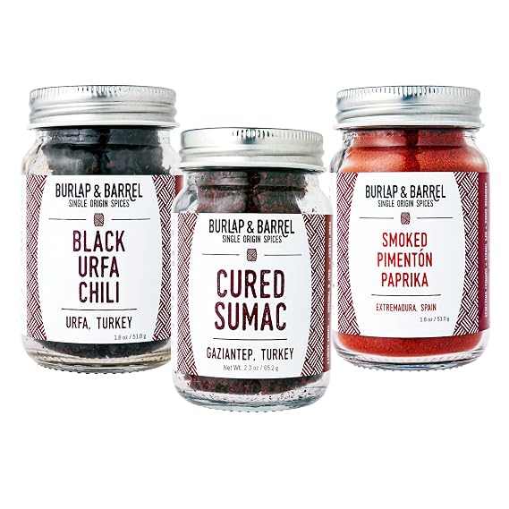 Burlap & Barrel Single Origin Spice Gift Box - As seen on Shark Tank! 3 Full Size Jars