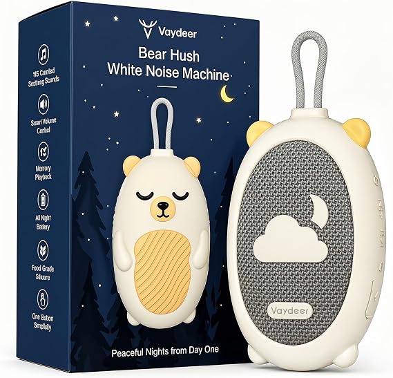 Vaydeer Baby Sound Machine for Sleep, Portable White Noise Machine with 115 Sounds & 4 Growth Stages, Pregnancy to Toddler Sleep Soother for Newborns, Babies & Moms, Gift-Ready Design