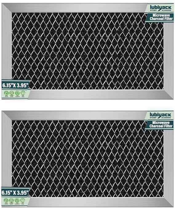 2Pcs Microwave Charcoal Filter Replacement for GE JX81J WB02X11536, Microwave Filter Replacement 6.15" x 3.95" Air Carbon Filter