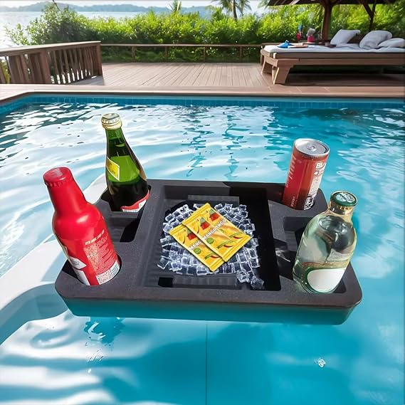 7-Grooves Floating Water Table, Foam Pool Drink Holder