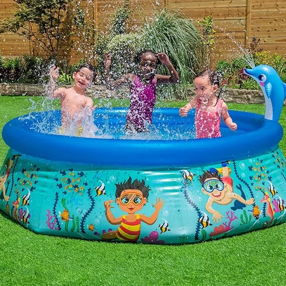 H2OGO! Dolphin Inflatable Swimming Pool, Oasis Underwater