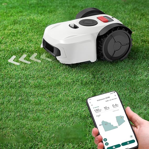 Perimeter Wire Frees Robot Lawn Mower Cuts Small Lawns 2000m2 with Optical Navigation, Obstacle Avoidance, Low Noise and No Go Function