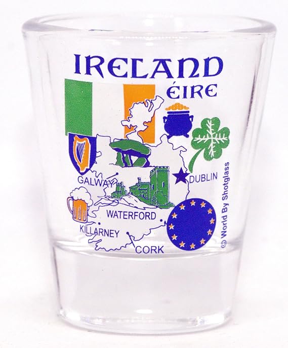 World By Shotglass Ireland EU Series Landmarks and Icons Shot Glass