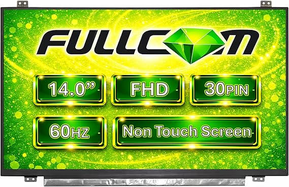 New LCD Replacement Screen 14.0 Inch NV140FHM-N43 FHD 1920x1080 (with Brackets) IPS Matte 30 Pin for Laptop/Display/Screen/LCD Application