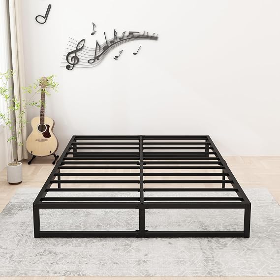 Lutown-Teen 8 Inch Queen Bed Frame with Heavy Duty Steel Slat Support