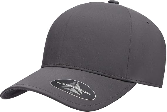 Flexfit Men's Delta Seamless Baseball Cap, Dark Grey, Large-X-Large | Stain Blocking, Three-Layer Multifunctional Sweatband, Water Repellent Technology, Lightweight Fabric