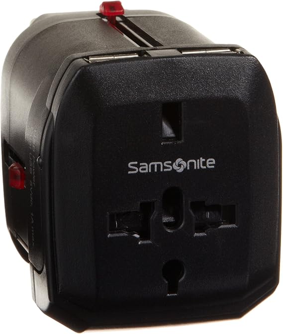 Samsonite Luggage Universal Power Adapter, Black, One Size