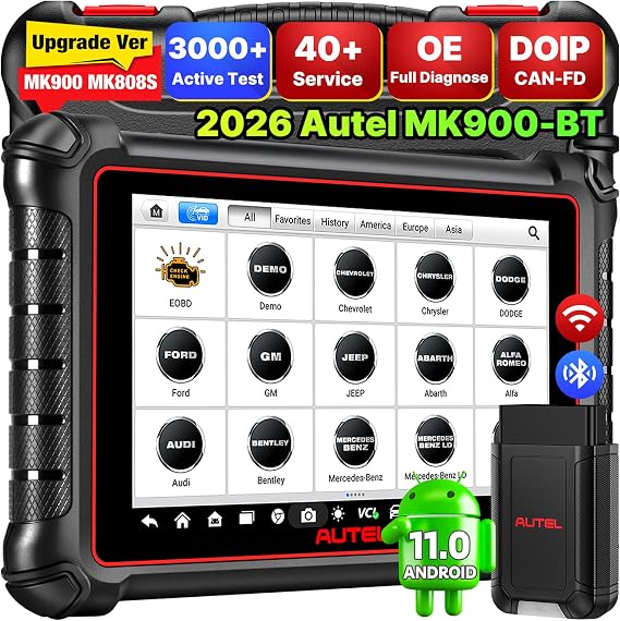 Autel Scanner MaxiCOM MK900BT Bidirectional Tool, 40+ Service, CAN-FD& DOIP