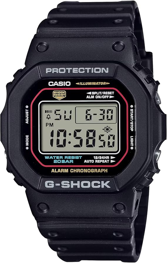 Casio DW-5600RL-1DR Kol Saati, G-Shock, Digital, Siyah, Erkek