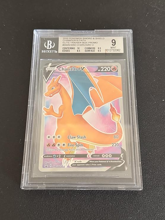 TCG Charizard V Promo SWSH050 Champions Path Elite Trainer Box BGS Graded 8, 8.5, 9, 9.5 (9)