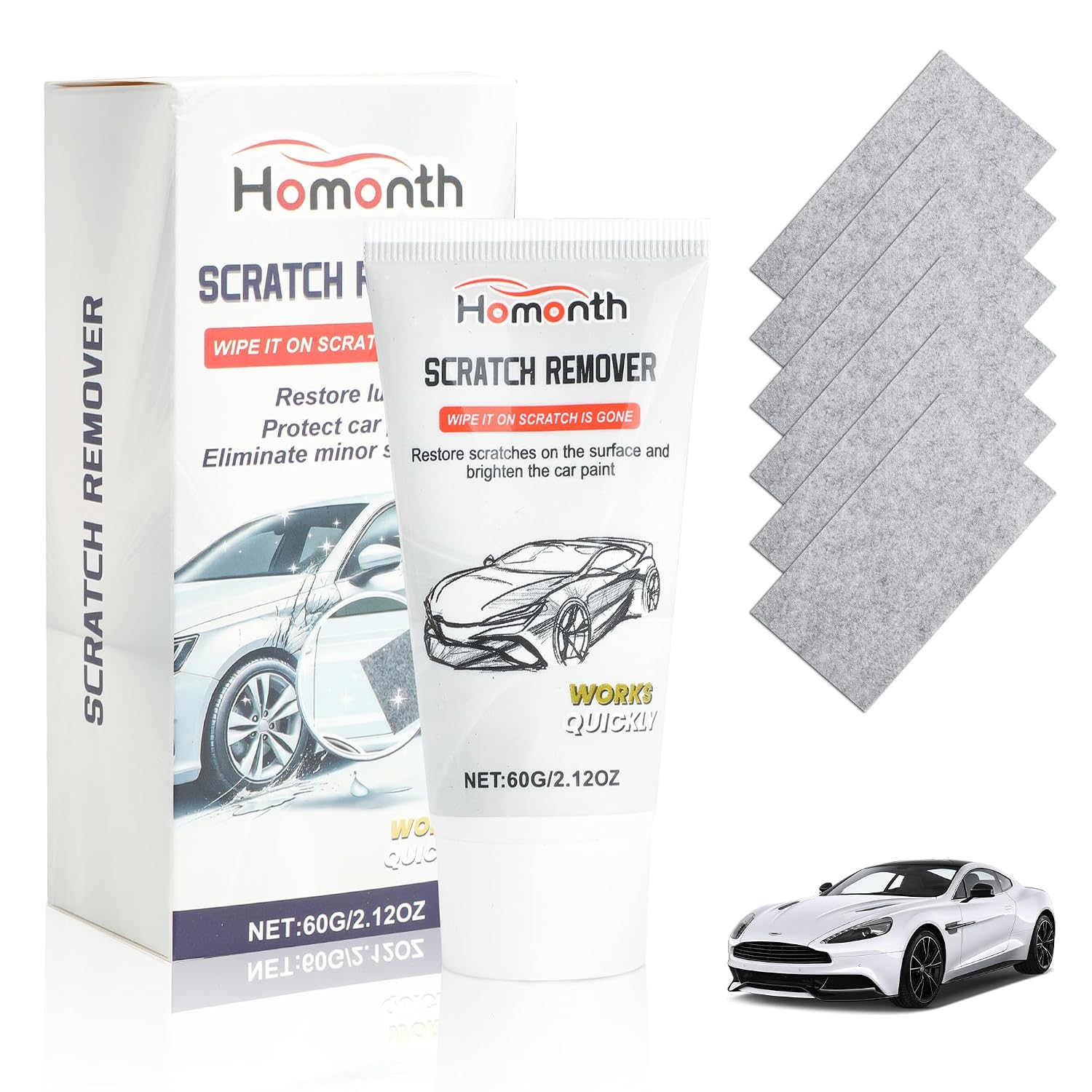 Nano Sparkle Cloth Car Scratch Remover, 7 Pcs Vehicles Scratches Repair Kits, Easy-to-Use Magic Nanosparkle Wipes for Cars Scuff Removal