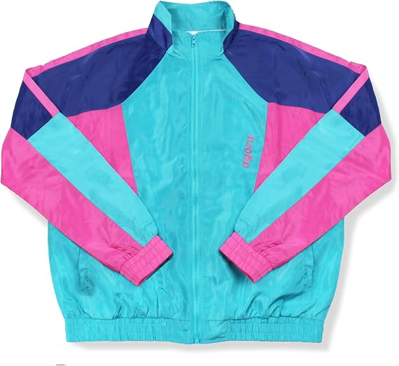 Agora Vantage Windbreaker Jacket Retro 80s 90s Neon