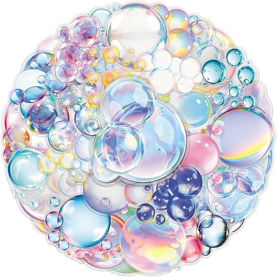 50 PCS PET Waterproof Stickers Bubble Hologram Transparent Macaron Color